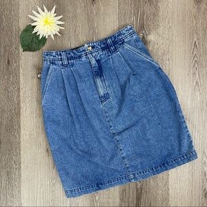 Vintage 90's Eddie Bauer Pleated Denim Pencil Skirt